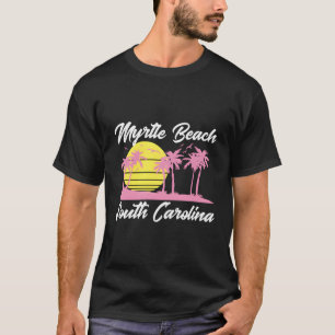 Camiseta Myrtle Beach South Carolina Palm Trees Dark