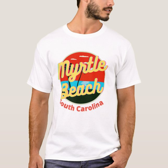 Camiseta Myrtle Beach South Carolina Retro Vintage Sunset (Anverso)