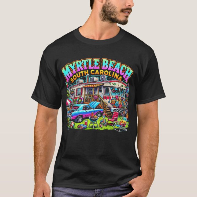 Camiseta Myrtle Beach South Carolina T-Shirt Vibrant Retro (Anverso)