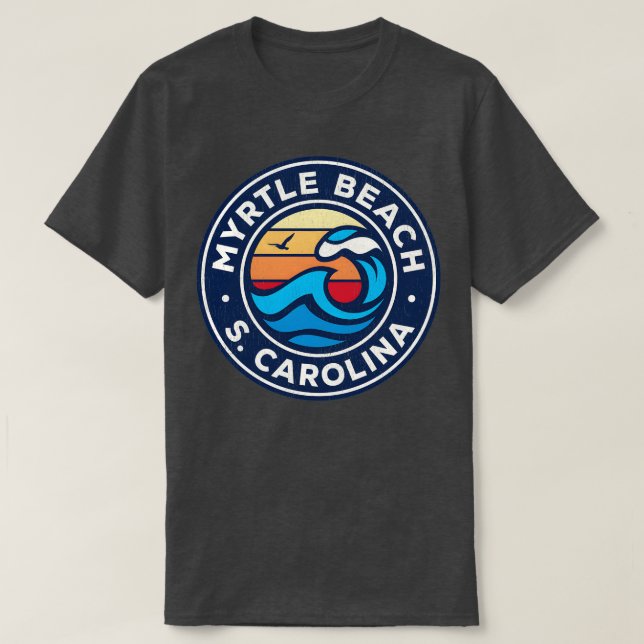 Camiseta Myrtle Beach South olina Sc Waves Náuticas (Diseño del anverso)