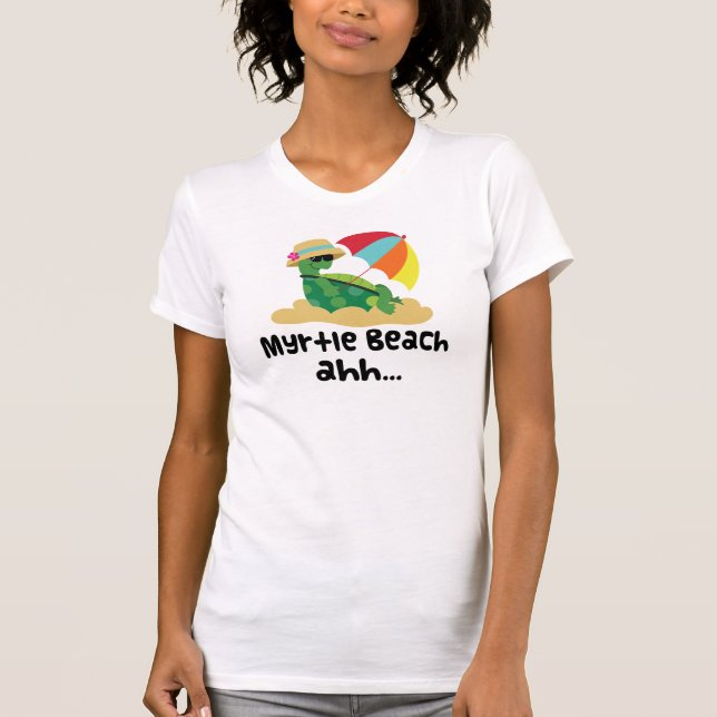 Camiseta Myrtle Beach (tortuga en la playa) (Anverso)