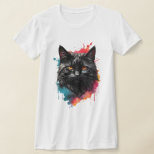 Myscolor de agua de gato negro splash Art