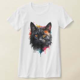 Camiseta Myscolor de agua de gato negro splash Art