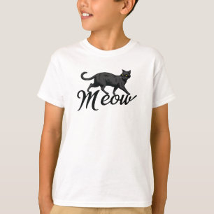 Camiseta Mysterious Black Cat with Yellow Eyes - Meow Desig