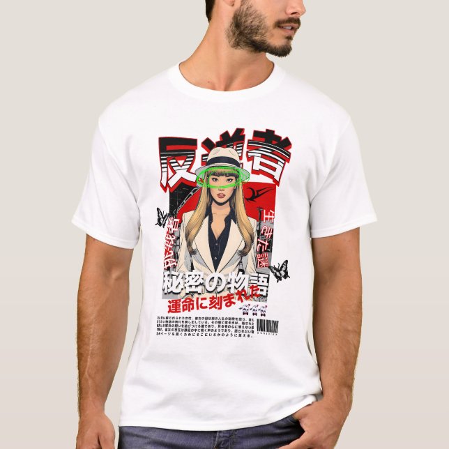 Camiseta Mysterious Rebel - Japanese Noir Style (Anverso)