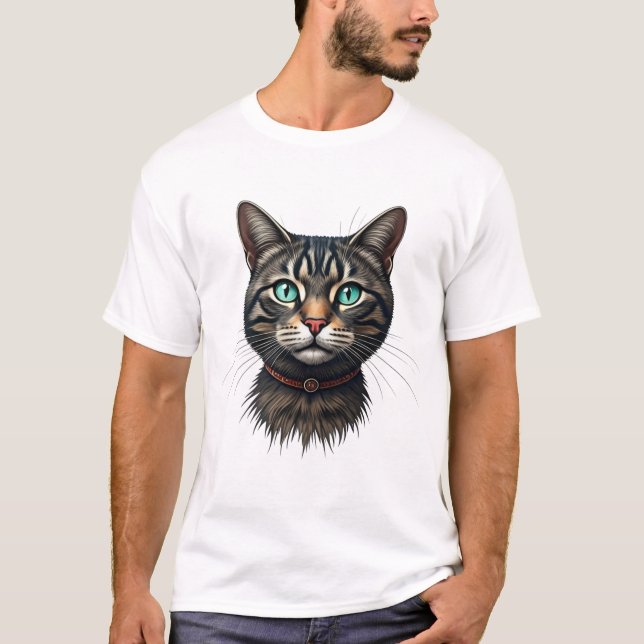 Camiseta Mystic Black Cat Portrait Art (Anverso)