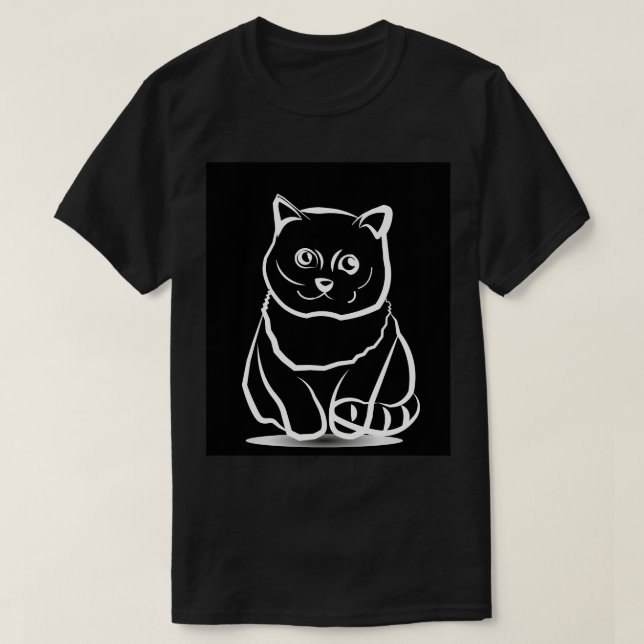 Camiseta Mystic Cat Head – Minimalist Feline Line Art T-Shi (Diseño del anverso)