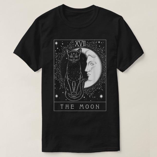 Camiseta Mystic Cat Tarot | The Moon Card Art (Diseño del anverso)