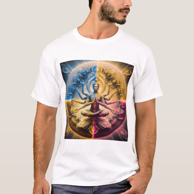 Camiseta Mystic Cosmic Deity Mandala T‑Shirt | Psychedelic  (Anverso)