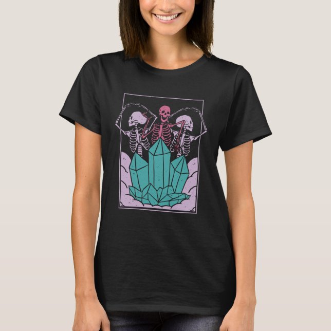 Camiseta Mystic Dancing Skeleton Witchen Cristal Celestial  (Anverso)