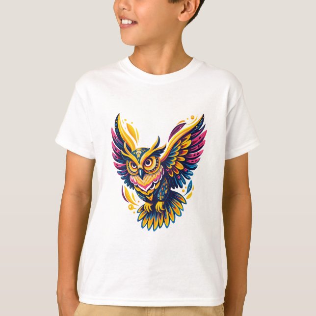 Camiseta Mystic Flight Neon Owl (Anverso)