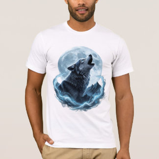 Camiseta Mystic Howling Wolf Under the Full Moon – Spirit 