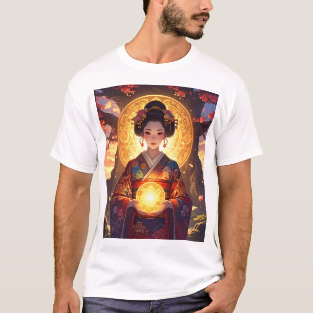 Camiseta Mystic Light – Kimono Grace and Celestial Power (Anverso)