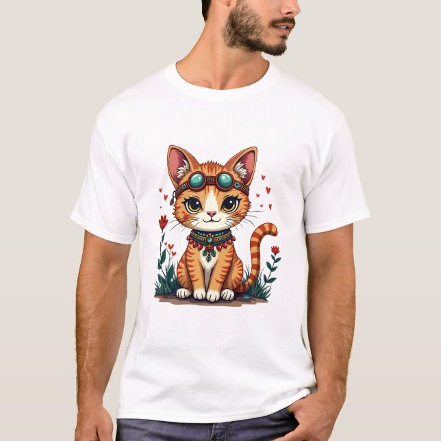 Camiseta Mystic Meow: La magia del gato Boho (Anverso)