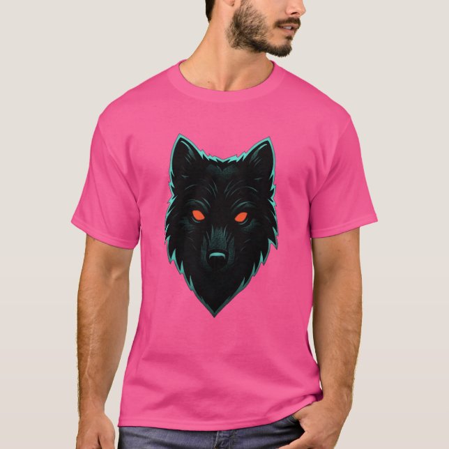 Camiseta Mystic Neon Wolf Design T-Shirt (Anverso)