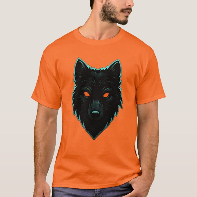 Camiseta Mystic Neon Wolf Design T-Shirt (Anverso)