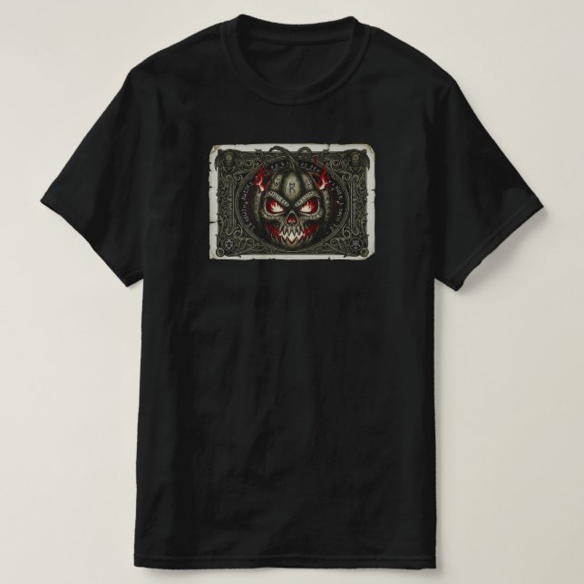Camiseta Mystic Rune Pumpkin Skull | SOLO EN NEGRO (Diseño del anverso)