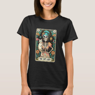 Camiseta Mystic Skeleton La Señora de los Gatos Con Café Ta