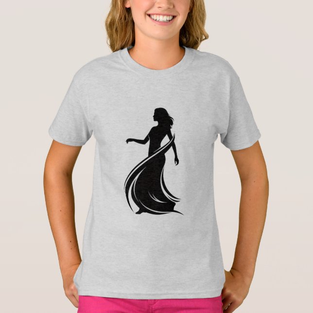 Camiseta Mystic Woman in Motion – Elegant Silhouette (Anverso)