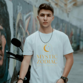 Camiseta Mystic Zodiac Luxury Dark Purple Gold Astrology Sy