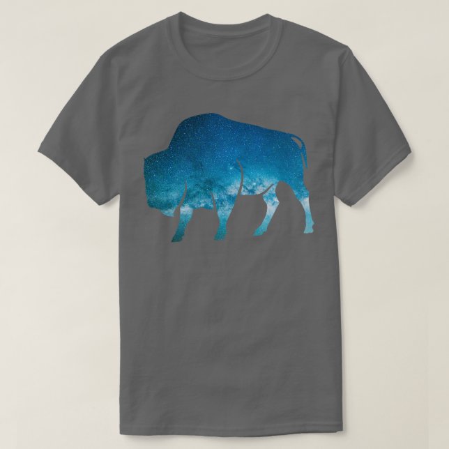 Camiseta Mystical Galaxy Buffalo Nocturno Sky Bison Nativo  (Diseño del anverso)