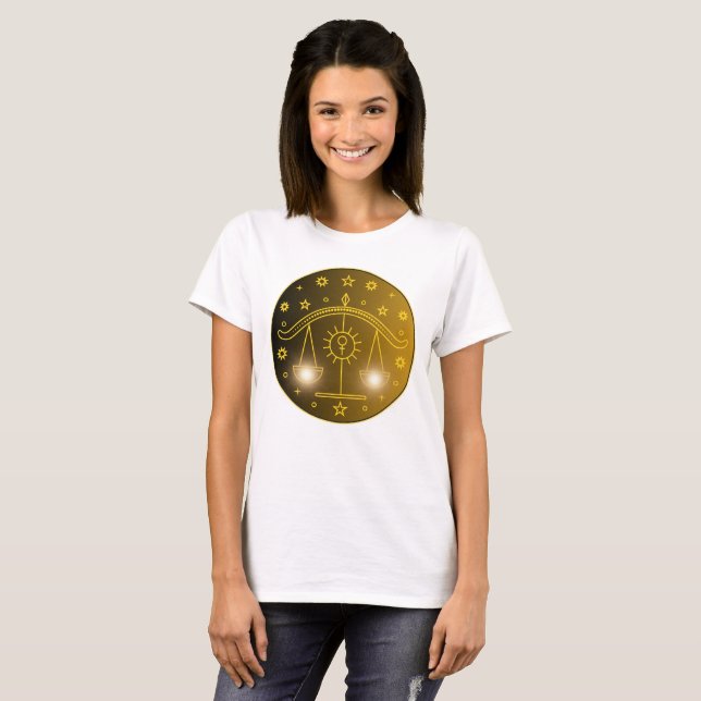 Camiseta Mystical Golden Zodiac Libra (Anverso completo)