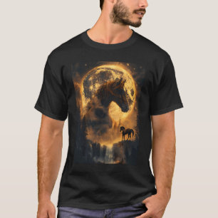Camiseta Mystical Retro Majestuoso Espíritu Animal Caballo 
