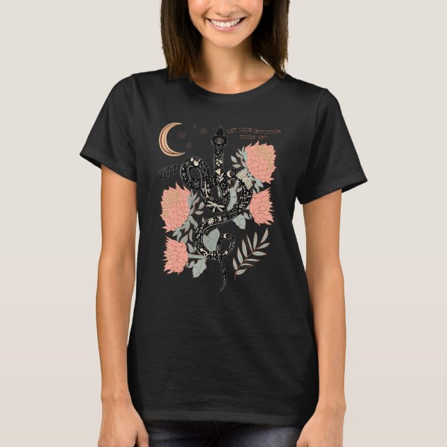 Camiseta Mystical Witchy 777 Angel Number Snake Flower Aest (Anverso)