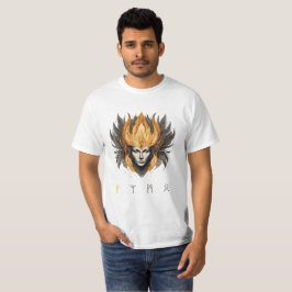 Camiseta Mystischer Flammenkopf mit antike Runen