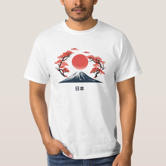 Camiseta Mystischer Mount Fuji Japanische Schönheit (Anverso)