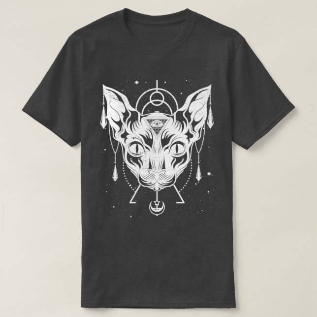 Camiseta Mythology Pagan Sphynx Cat Wicca Witch Oc (Diseño del anverso)