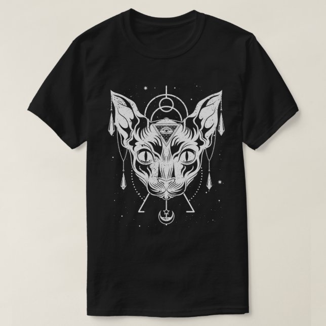 Camiseta Mythology Pagan Sphynx Cat Wicca Witch Oc (Diseño del anverso)