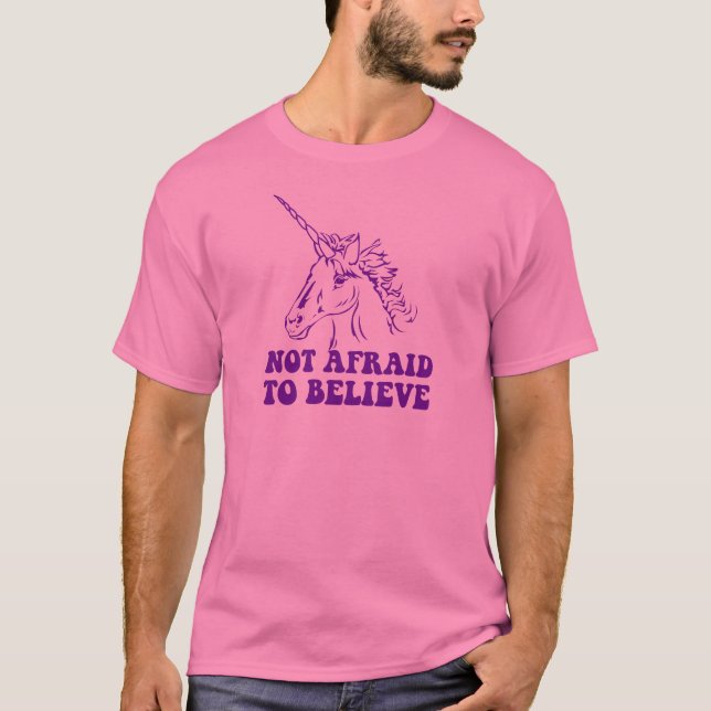 Camiseta N.A.U.B no asustado creer unicornio (Anverso)