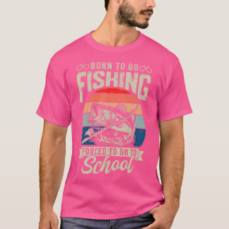 Camiseta n Boys Fishing Forced To Go To School Bass Fish