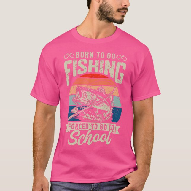 Camiseta n Boys Fishing Forced To Go To School Bass Fish (Anverso)
