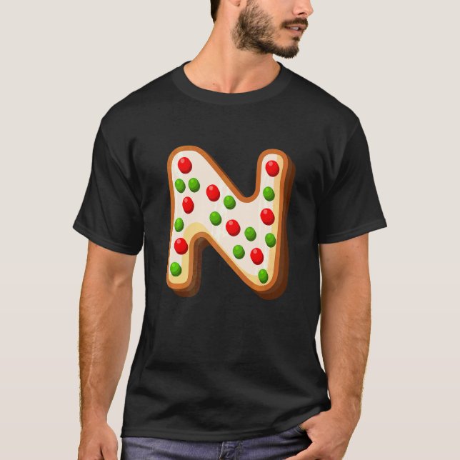 Camiseta N Navidades de capital más guapos Carta alfabética (Anverso)