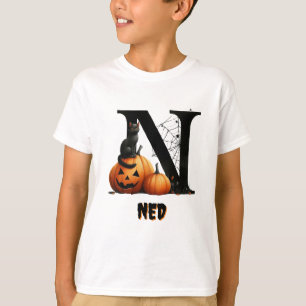 Camiseta N Truco inicial o trato de Halloween curado
