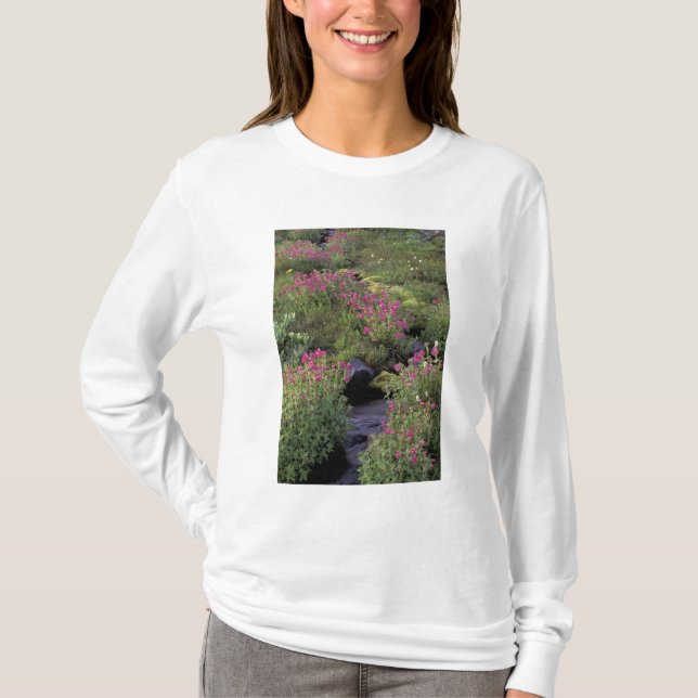 Camiseta NA, EE. UU., Washington, Mt. Rainier NP, Rosa (Anverso)