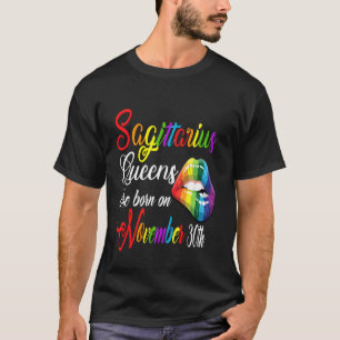 Camiseta Nace El Chica De Cumpleaños Sagittarius Queens En 
