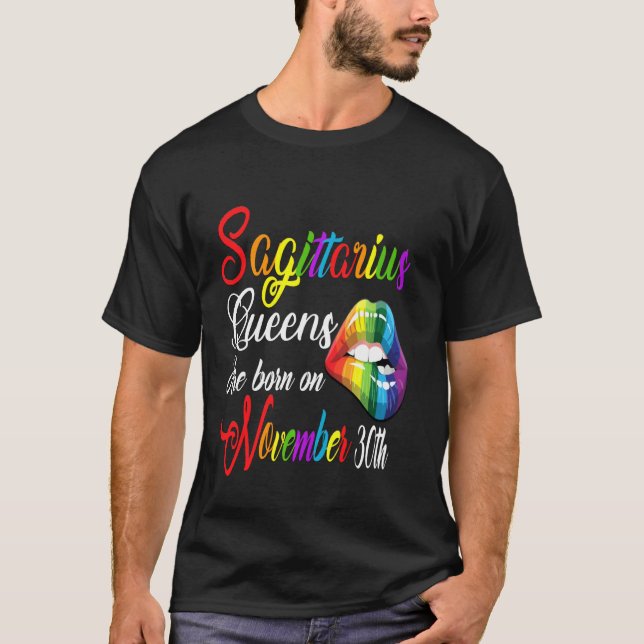 Camiseta Nace El Chica De Cumpleaños Sagittarius Queens En  (Anverso)