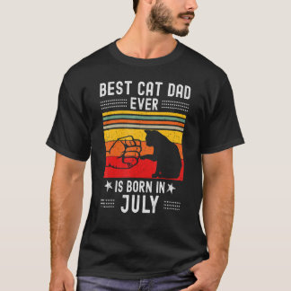 Camiseta Nace el mejor padre del gato en julio cumpleaños r