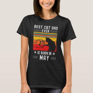Camiseta Nace el mejor padre del gato en mayo