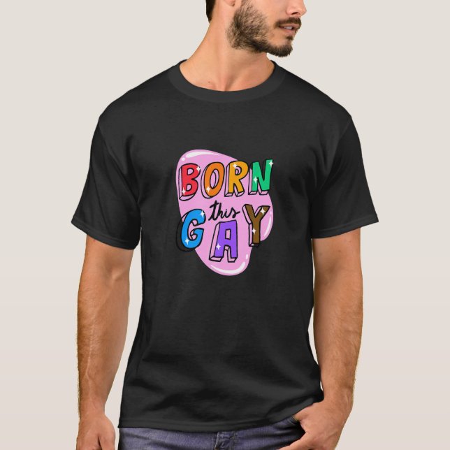 Camiseta nace este orgullo gay arcoíris LGBTQ+ (Anverso)