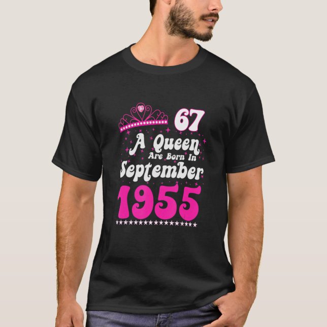 Camiseta Nace Una Reina En Septiembre De 1955 Feliz Cumplea (Anverso)