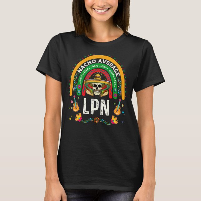 Camiseta Nacho Arcoiris Calavera Lpn Promedio Cinco De Mayo (Anverso)