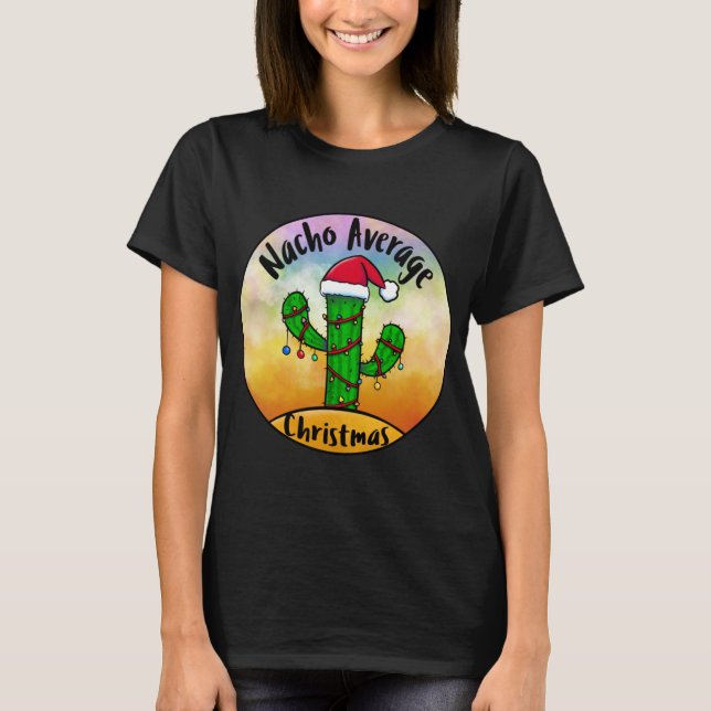 Camiseta Nacho Promedio Cactus Santa Hat y (Anverso)