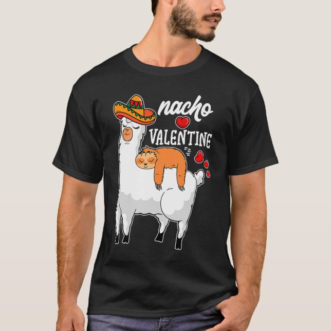 Camiseta Nacho Valentine El día de San Valentín Sloth Ridin (Anverso)