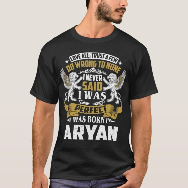 Camiseta Nací Con Nombre Familiar De ARYAN (Anverso)