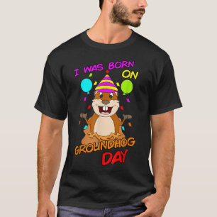 Camiseta Nací En Groundhog Day Funny Birthday Party G