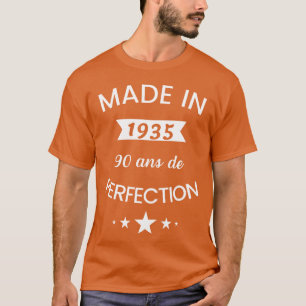 Camiseta Nacida en 1935 humor 90 años aniversario chica